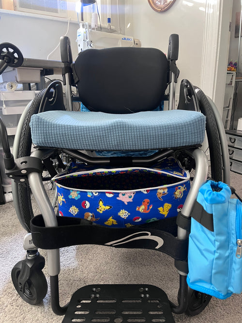 Custom Zippered Underseat Wheelchair Basket