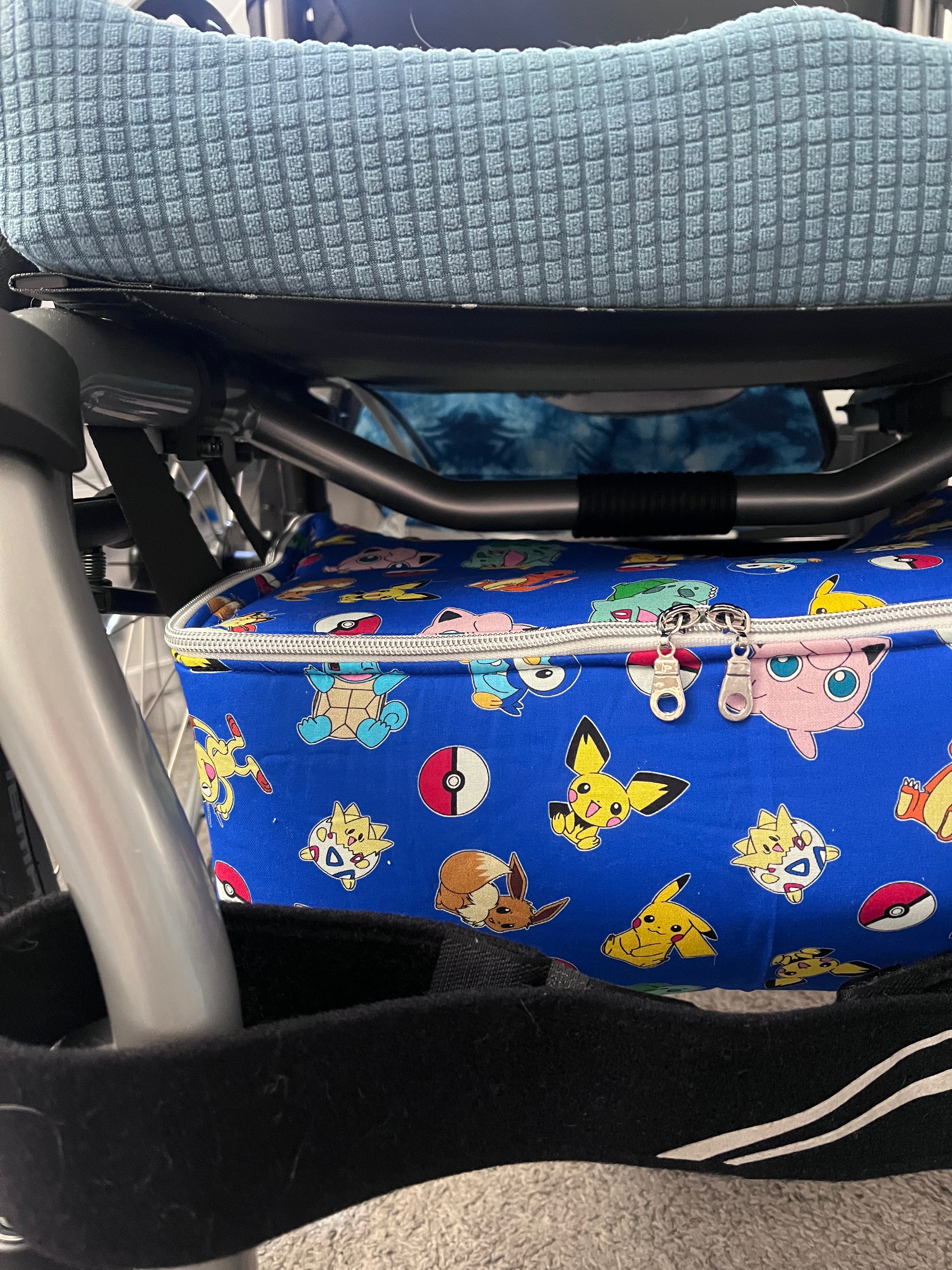 Custom Zippered Underseat Wheelchair Basket