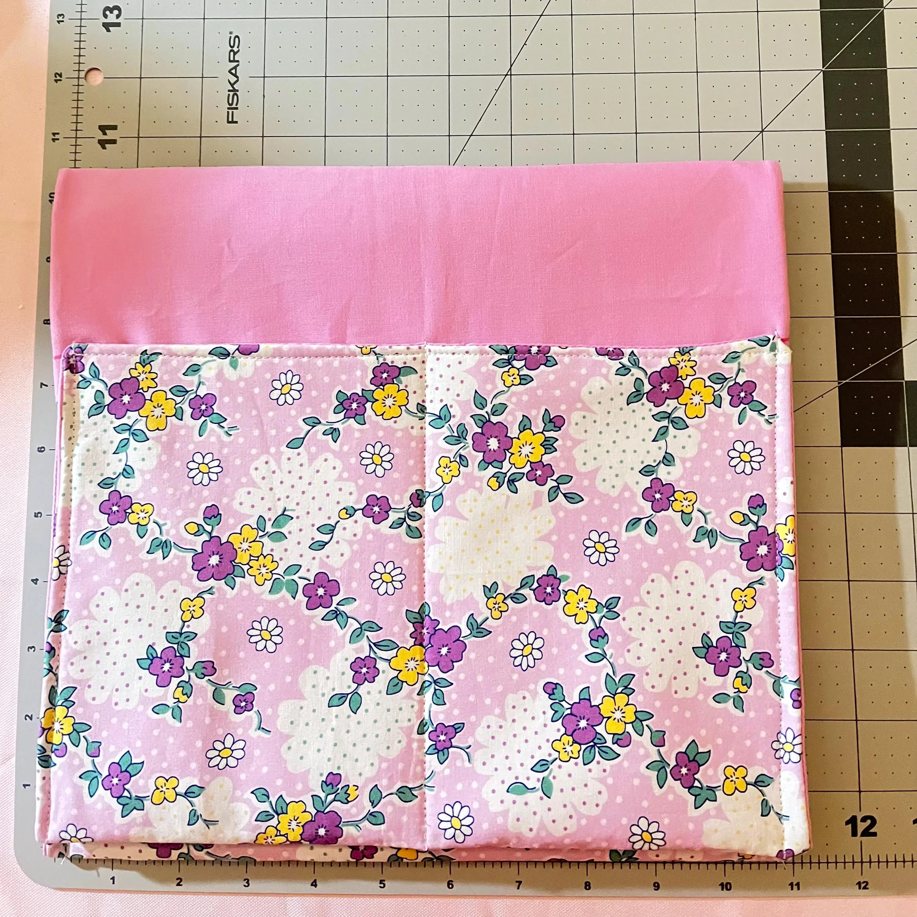 Lilac Floral Power Chair Arm Rest Bag