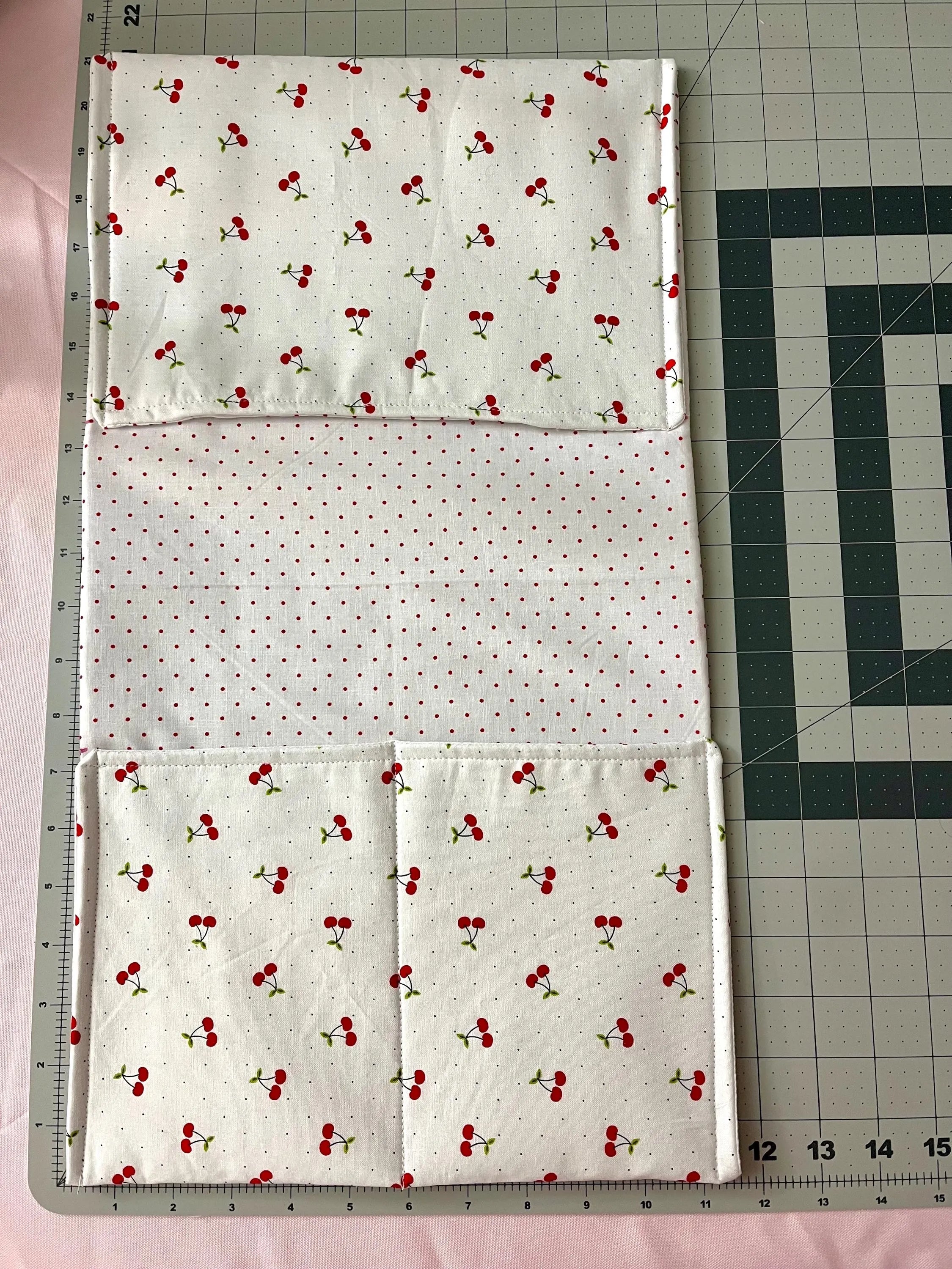 Red Cherry Polka Dot Power Chair Arm Rest Bag