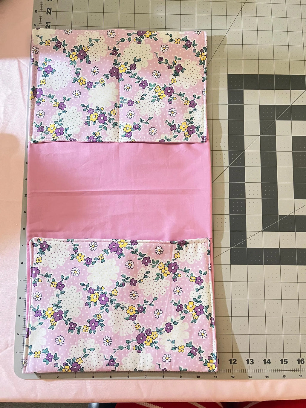 Lilac Floral Power Chair Arm Rest Bag