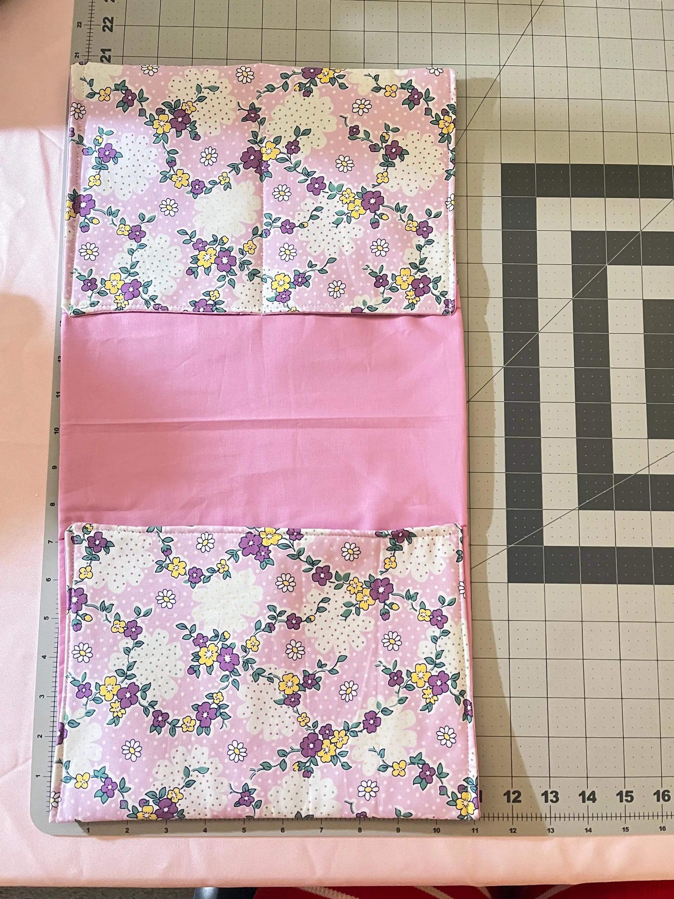 Lilac Floral Power Chair Arm Rest Bag