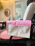 Pink Multi Floral Power Chair Arm Rest Bag